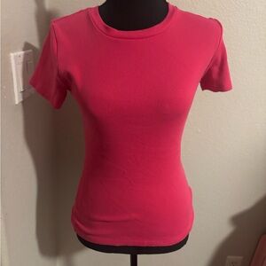Pink Ribbed Women's Top